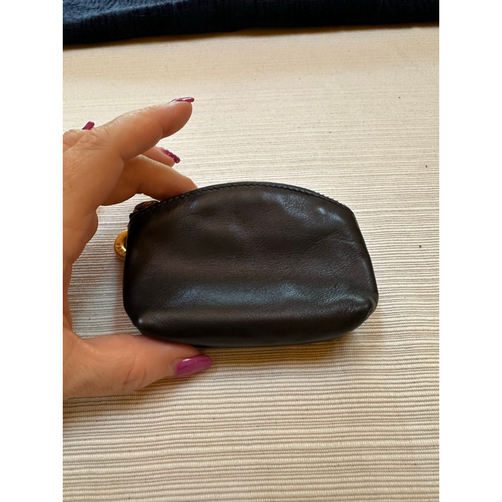 Celine Black Leather Zip Coin Pouch w/ Gold Hardware - Picture 4 of 10